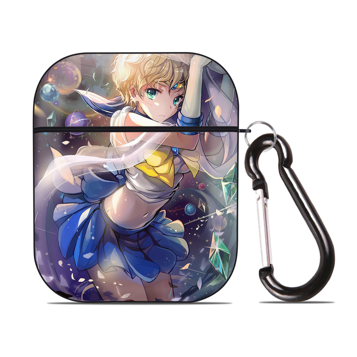 （画像用） 美少女戦士セーラームーン Sailor Moon AirPods 第2世代保護ケース ハードシェル ブラック 耐衝撃・防指紋・カラビナ付き