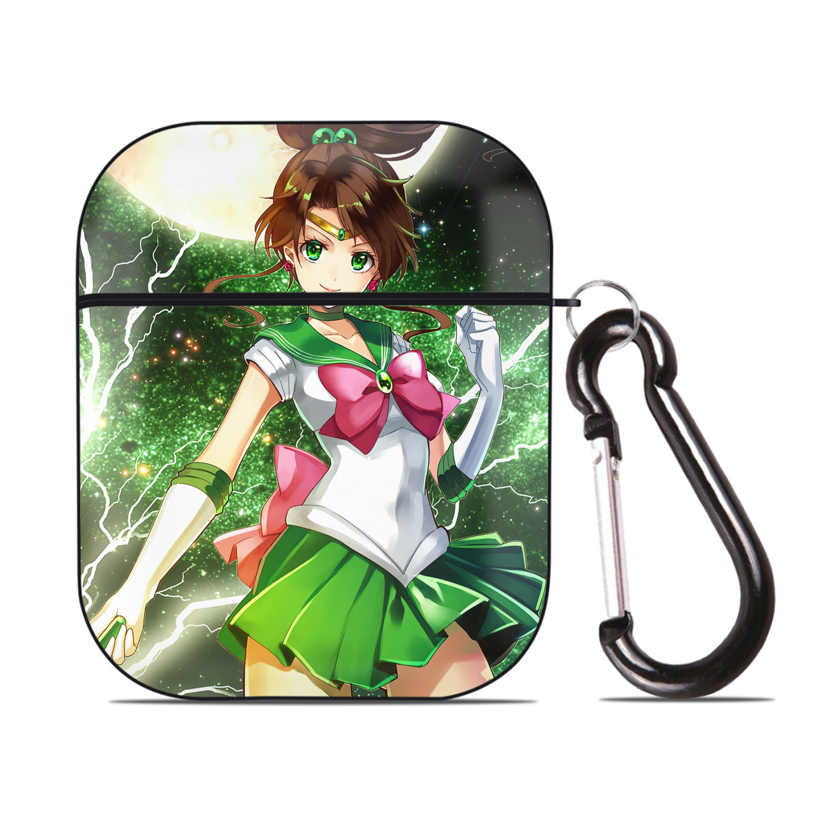 （画像用） 美少女戦士セーラームーン Sailor Moon AirPods 第2世代保護ケース ハードシェル ブラック 耐衝撃・防指紋・カラビナ付き