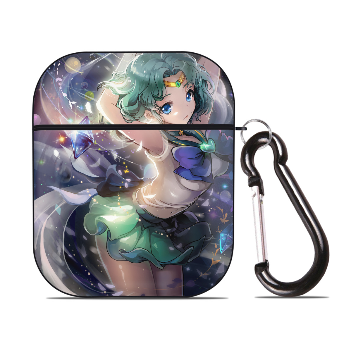 （画像用） 美少女戦士セーラームーン Sailor Moon AirPods 第2世代保護ケース ハードシェル ブラック 耐衝撃・防指紋・カラビナ付き