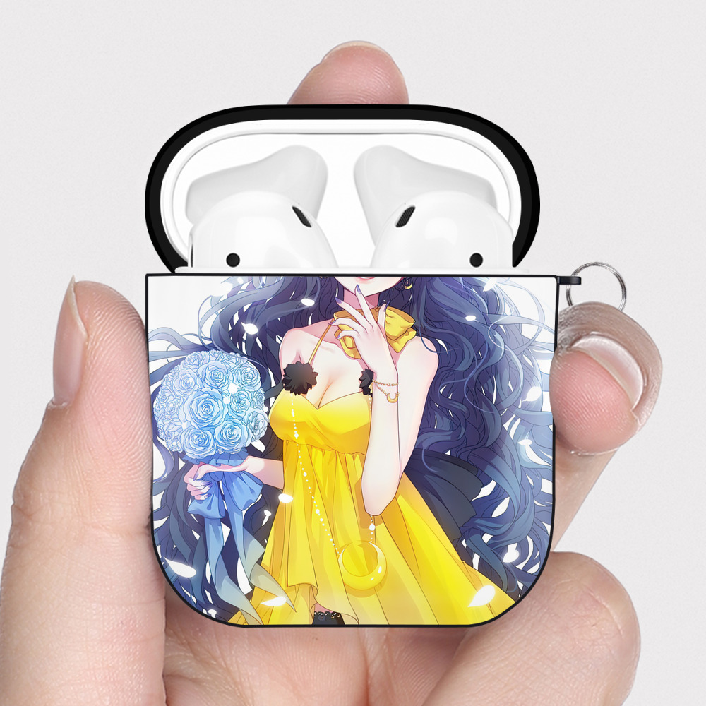 （画像用） 美少女戦士セーラームーン Sailor Moon AirPods 第2世代保護ケース ハードシェル ブラック 耐衝撃・防指紋・カラビナ付き