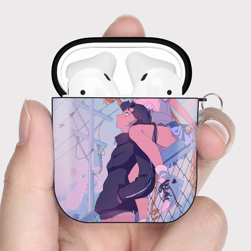（画像用） 美少女戦士セーラームーン Sailor Moon AirPods 第2世代保護ケース ハードシェル ブラック 耐衝撃・防指紋・カラビナ付き