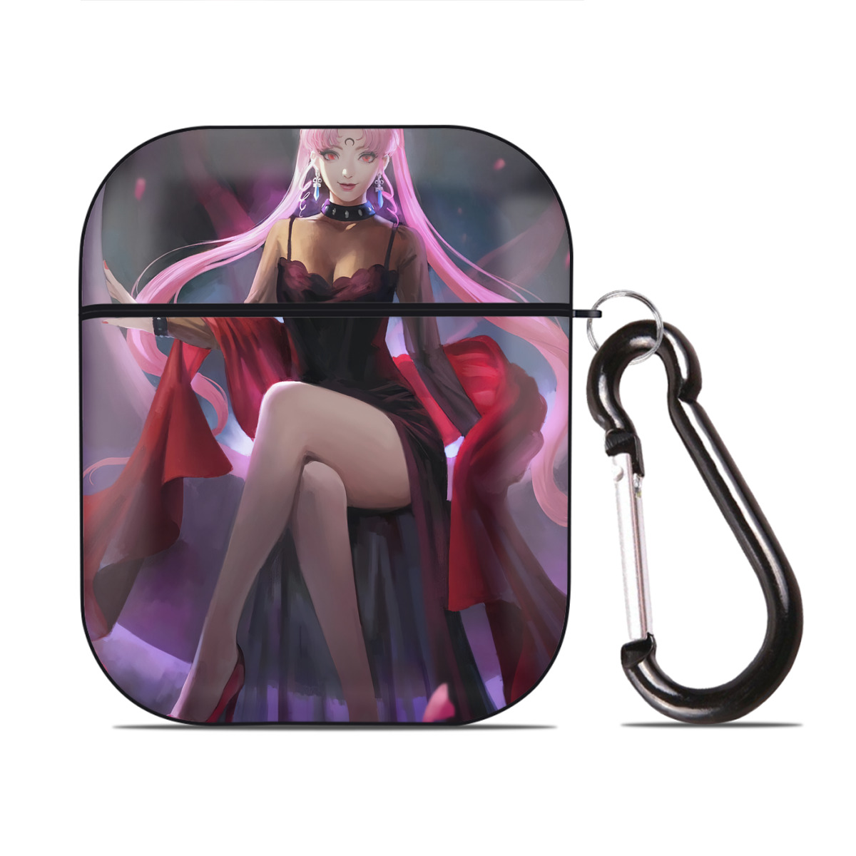 （画像用） 美少女戦士セーラームーン Sailor Moon AirPods 第2世代保護ケース ハードシェル ブラック 耐衝撃・防指紋・カラビナ付き