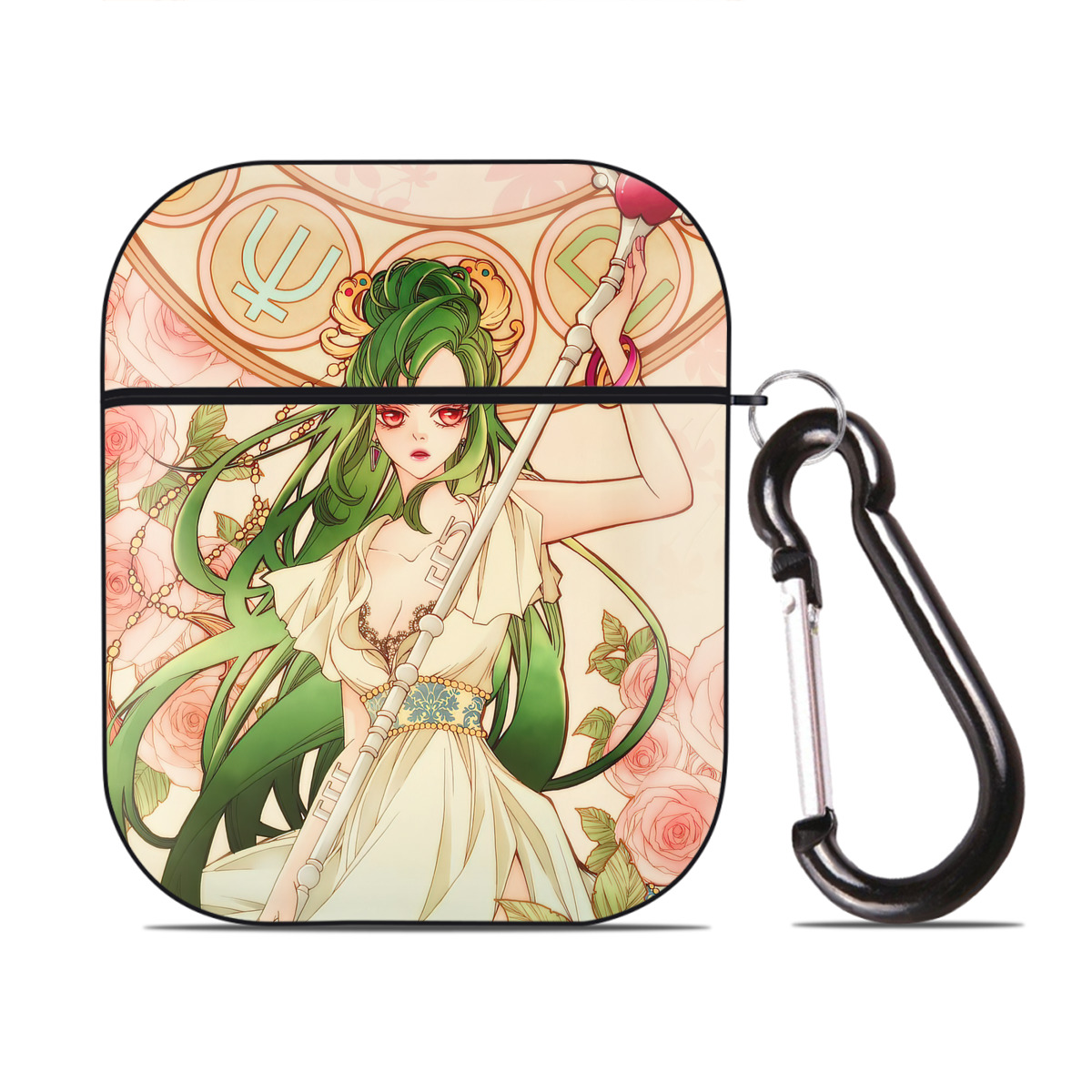 （画像用） 美少女戦士セーラームーン Sailor Moon AirPods 第2世代保護ケース ハードシェル ブラック 耐衝撃・防指紋・カラビナ付き