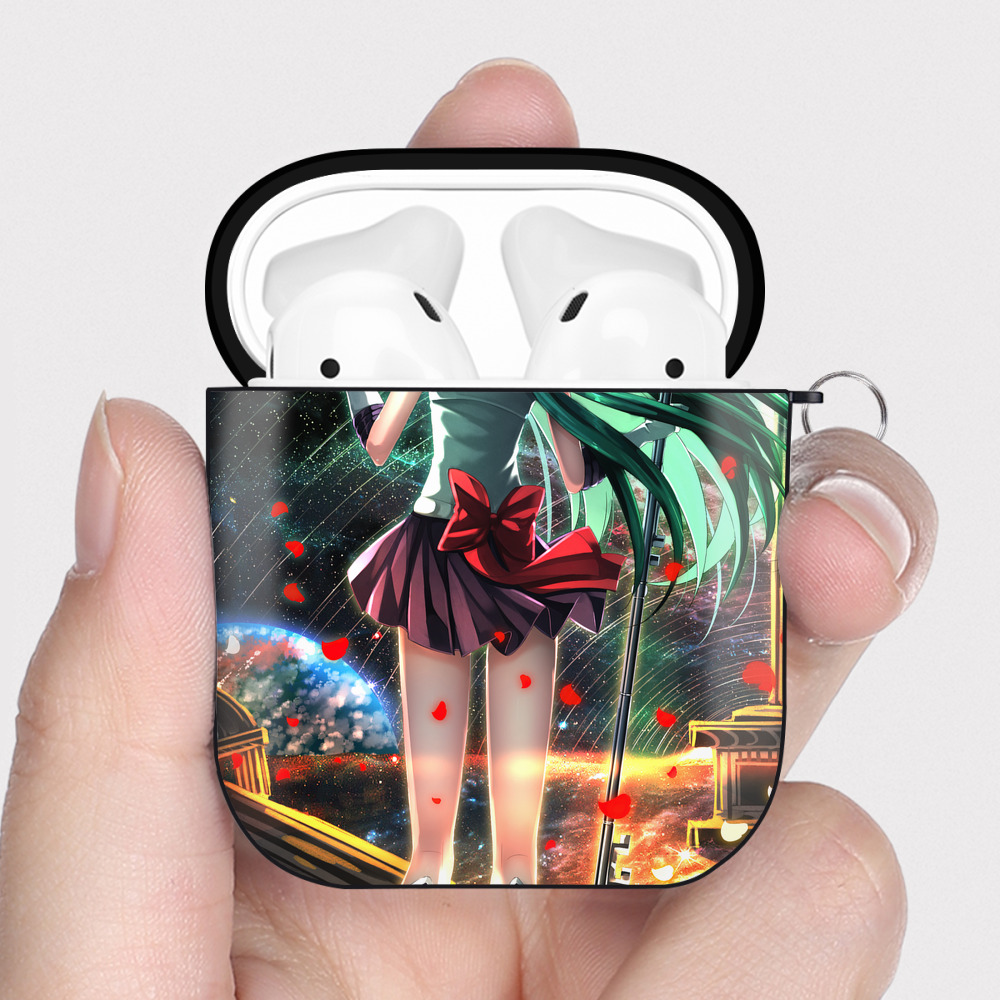 （画像用） 美少女戦士セーラームーン Sailor Moon AirPods 第2世代保護ケース ハードシェル ブラック 耐衝撃・防指紋・カラビナ付き