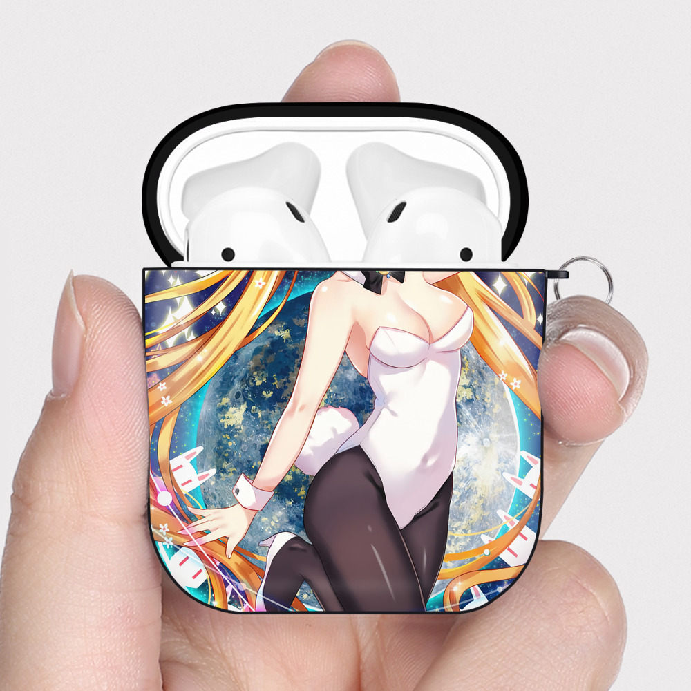 （画像用） 美少女戦士セーラームーン Sailor Moon AirPods 第2世代保護ケース ハードシェル ブラック 耐衝撃・防指紋・カラビナ付き
