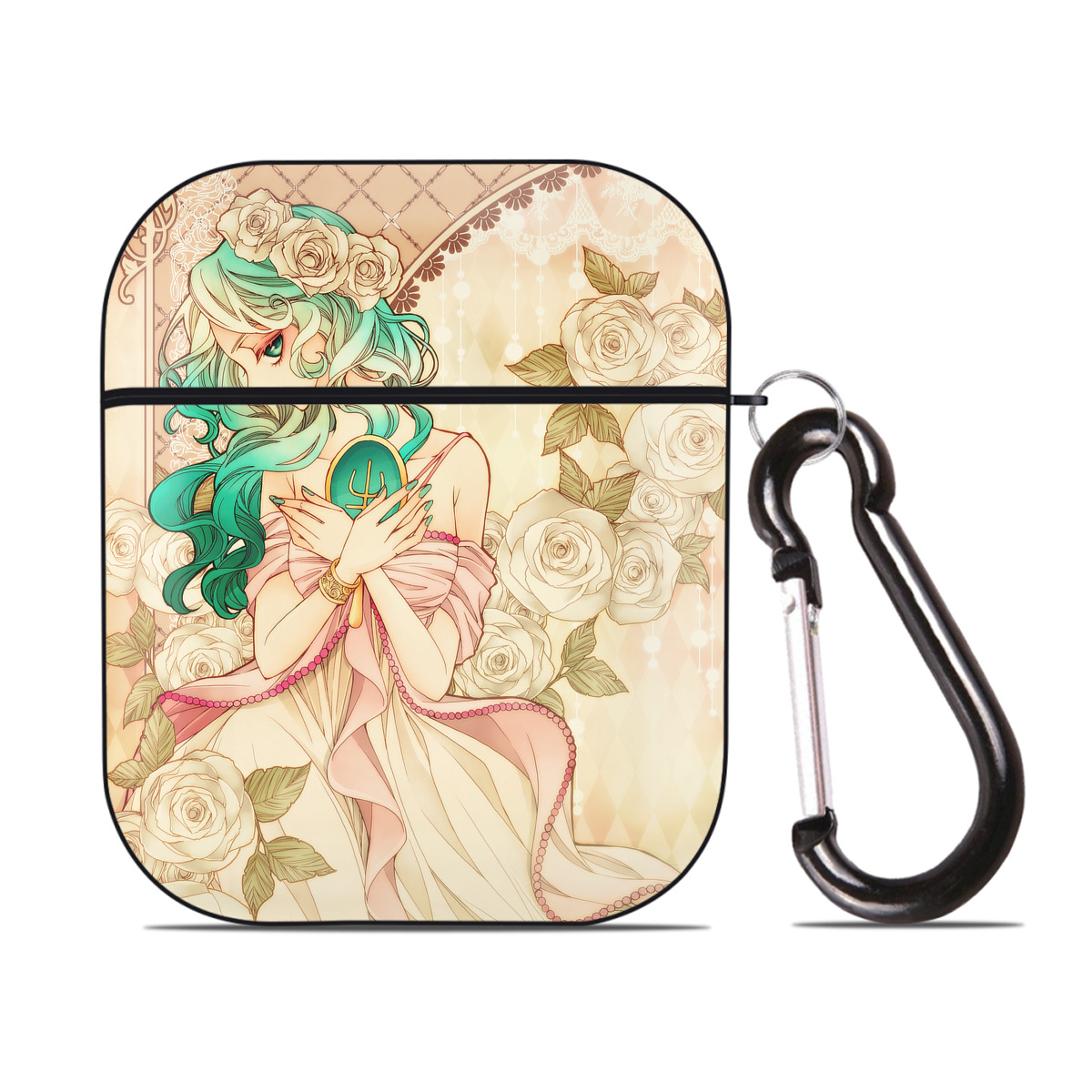 （画像用） 美少女戦士セーラームーン Sailor Moon AirPods 第2世代保護ケース ハードシェル ブラック 耐衝撃・防指紋・カラビナ付き