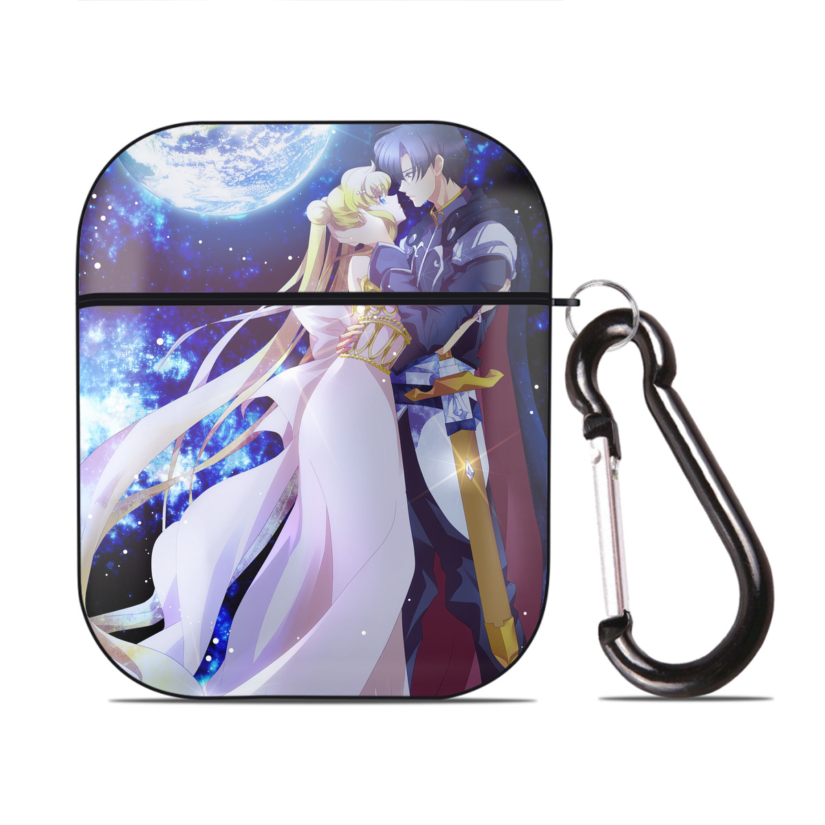 （画像用） 美少女戦士セーラームーン Sailor Moon AirPods 第2世代保護ケース ハードシェル ブラック 耐衝撃・防指紋・カラビナ付き