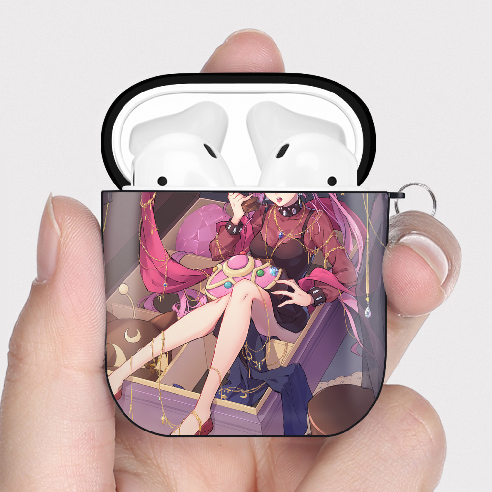 （画像用） 美少女戦士セーラームーン Sailor Moon AirPods 第2世代保護ケース ハードシェル ブラック 耐衝撃・防指紋・カラビナ付き