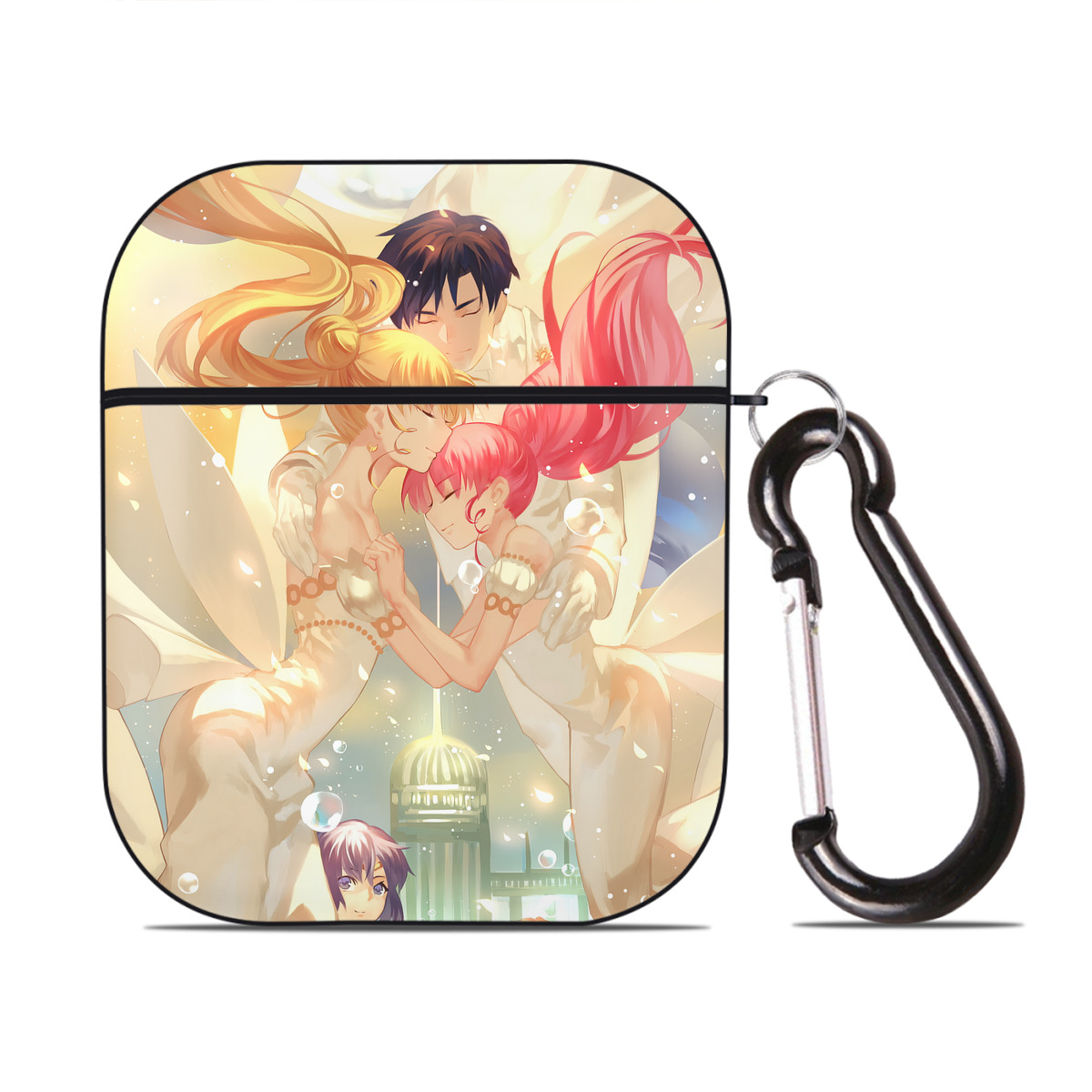 （画像用） 美少女戦士セーラームーン Sailor Moon AirPods 第2世代保護ケース ハードシェル ブラック 耐衝撃・防指紋・カラビナ付き