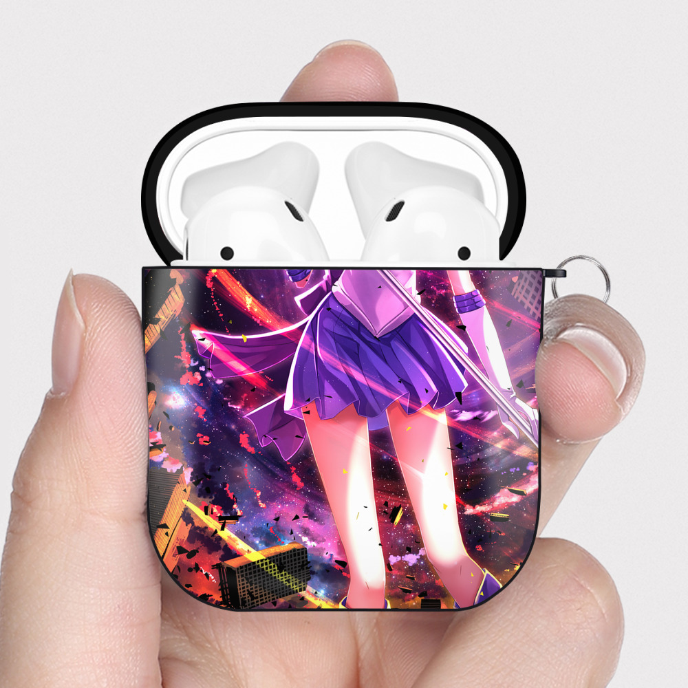（画像用） 美少女戦士セーラームーン Sailor Moon AirPods 第2世代保護ケース ハードシェル ブラック 耐衝撃・防指紋・カラビナ付き