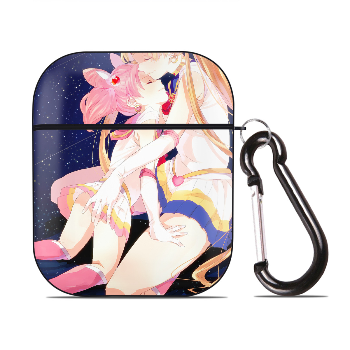 （画像用） 美少女戦士セーラームーン Sailor Moon AirPods 第2世代保護ケース ハードシェル ブラック 耐衝撃・防指紋・カラビナ付き