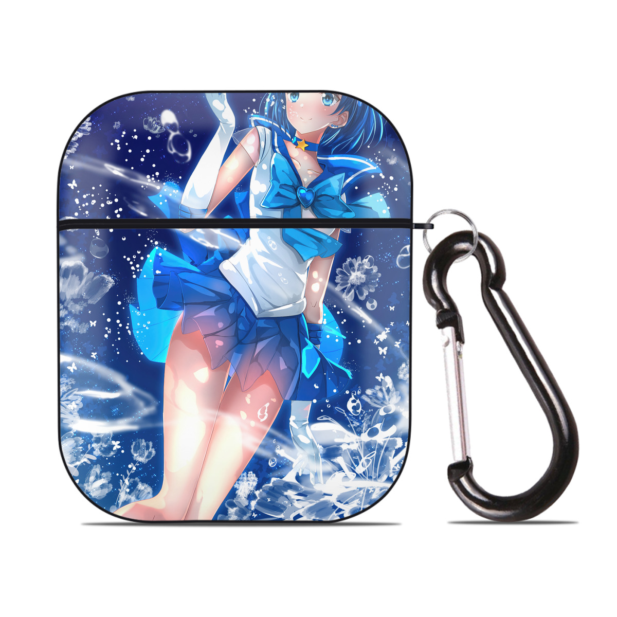 （画像用） 美少女戦士セーラームーン Sailor Moon AirPods 第2世代保護ケース ハードシェル ブラック 耐衝撃・防指紋・カラビナ付き