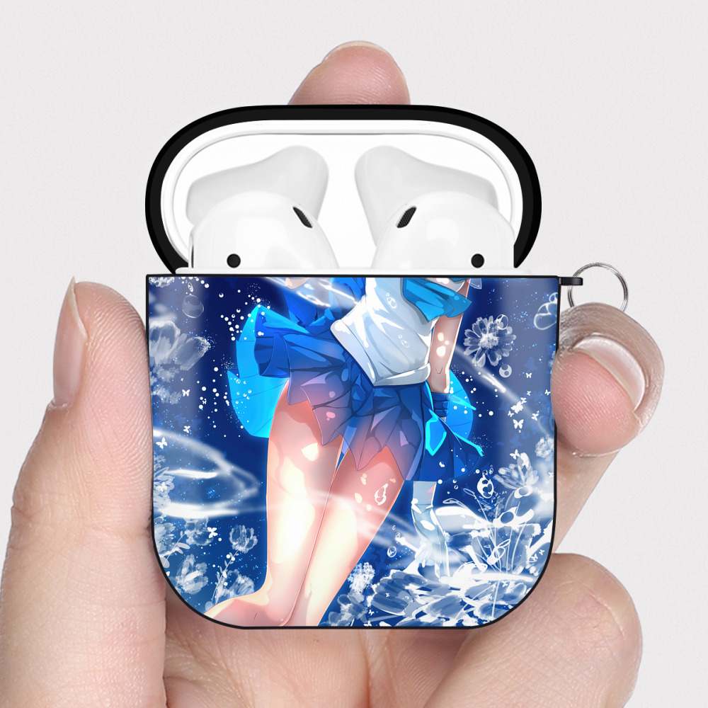 （画像用） 美少女戦士セーラームーン Sailor Moon AirPods 第2世代保護ケース ハードシェル ブラック 耐衝撃・防指紋・カラビナ付き