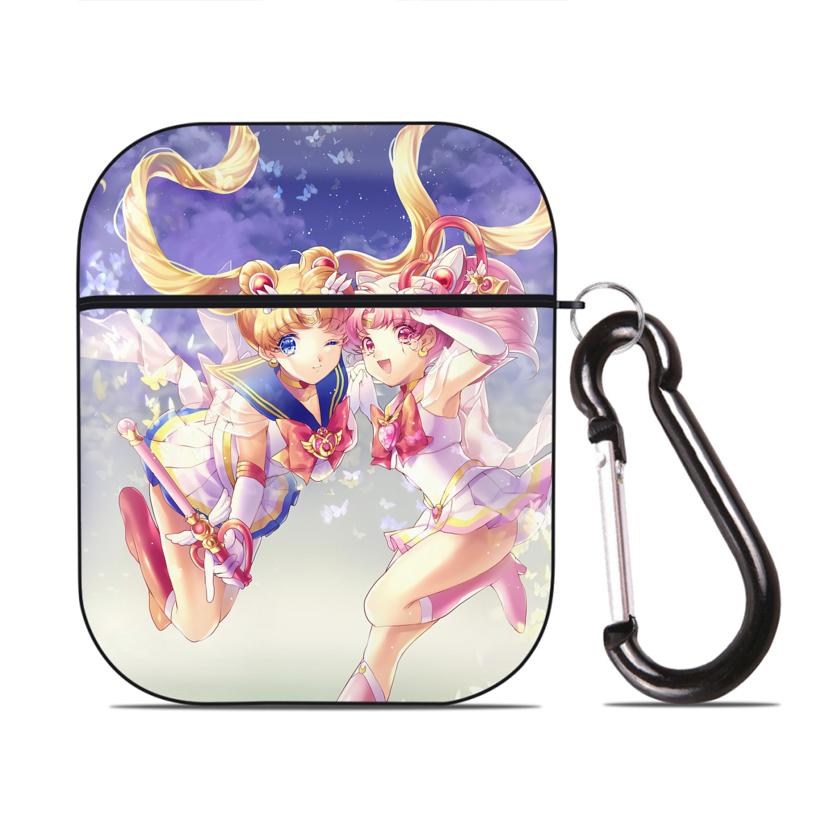 （画像用） 美少女戦士セーラームーン Sailor Moon AirPods 第2世代保護ケース ハードシェル ブラック 耐衝撃・防指紋・カラビナ付き