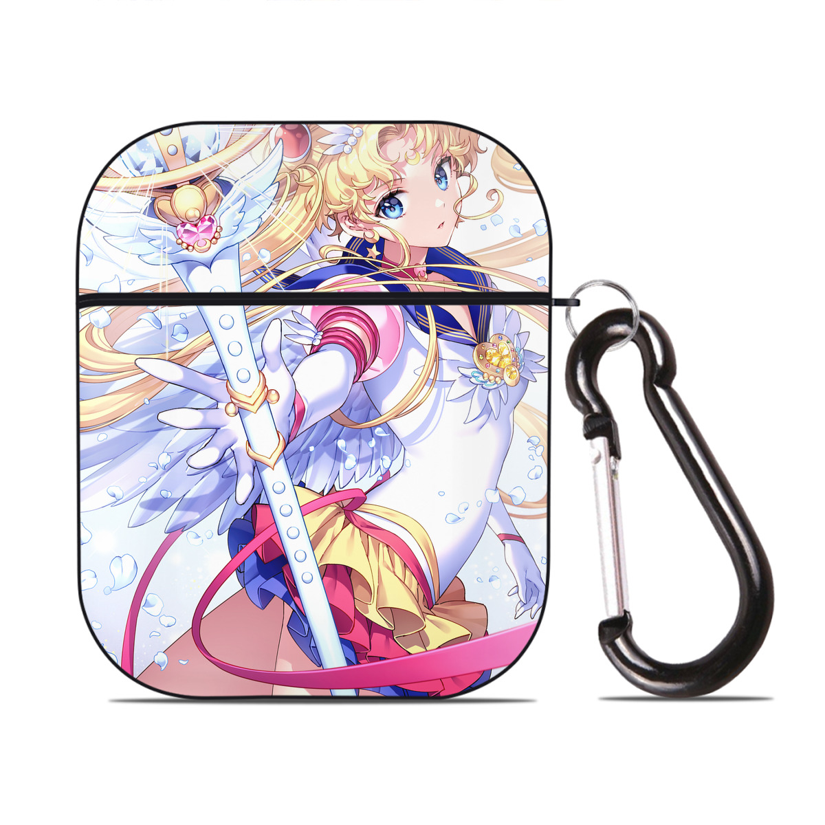 （画像用） 美少女戦士セーラームーン Sailor Moon AirPods 第2世代保護ケース ハードシェル ブラック 耐衝撃・防指紋・カラビナ付き