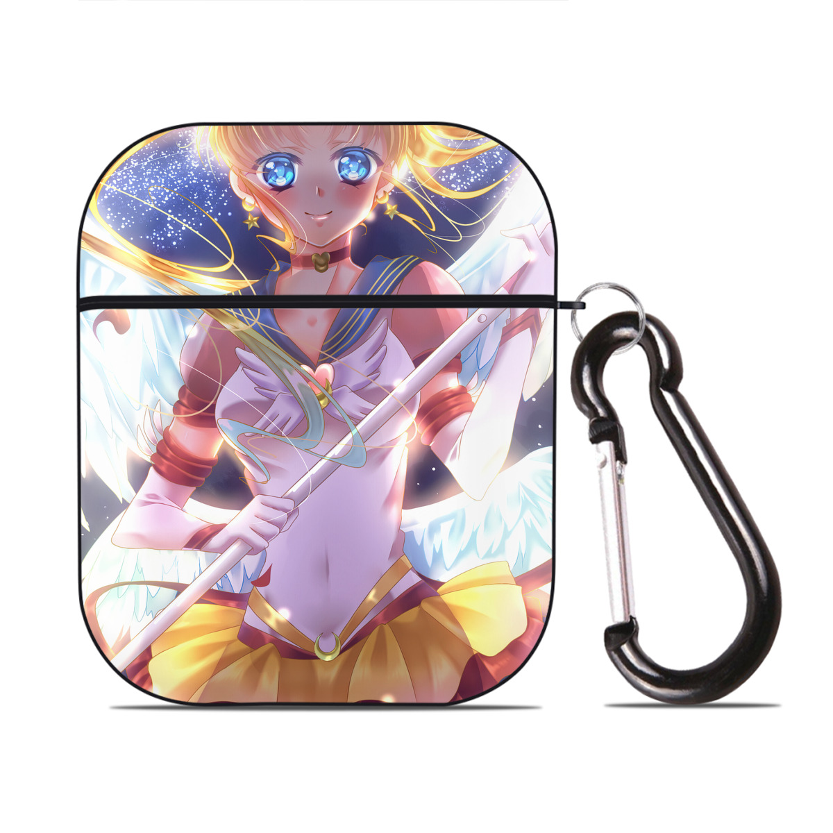 （画像用） 美少女戦士セーラームーン Sailor Moon AirPods 第2世代保護ケース ハードシェル ブラック 耐衝撃・防指紋・カラビナ付き