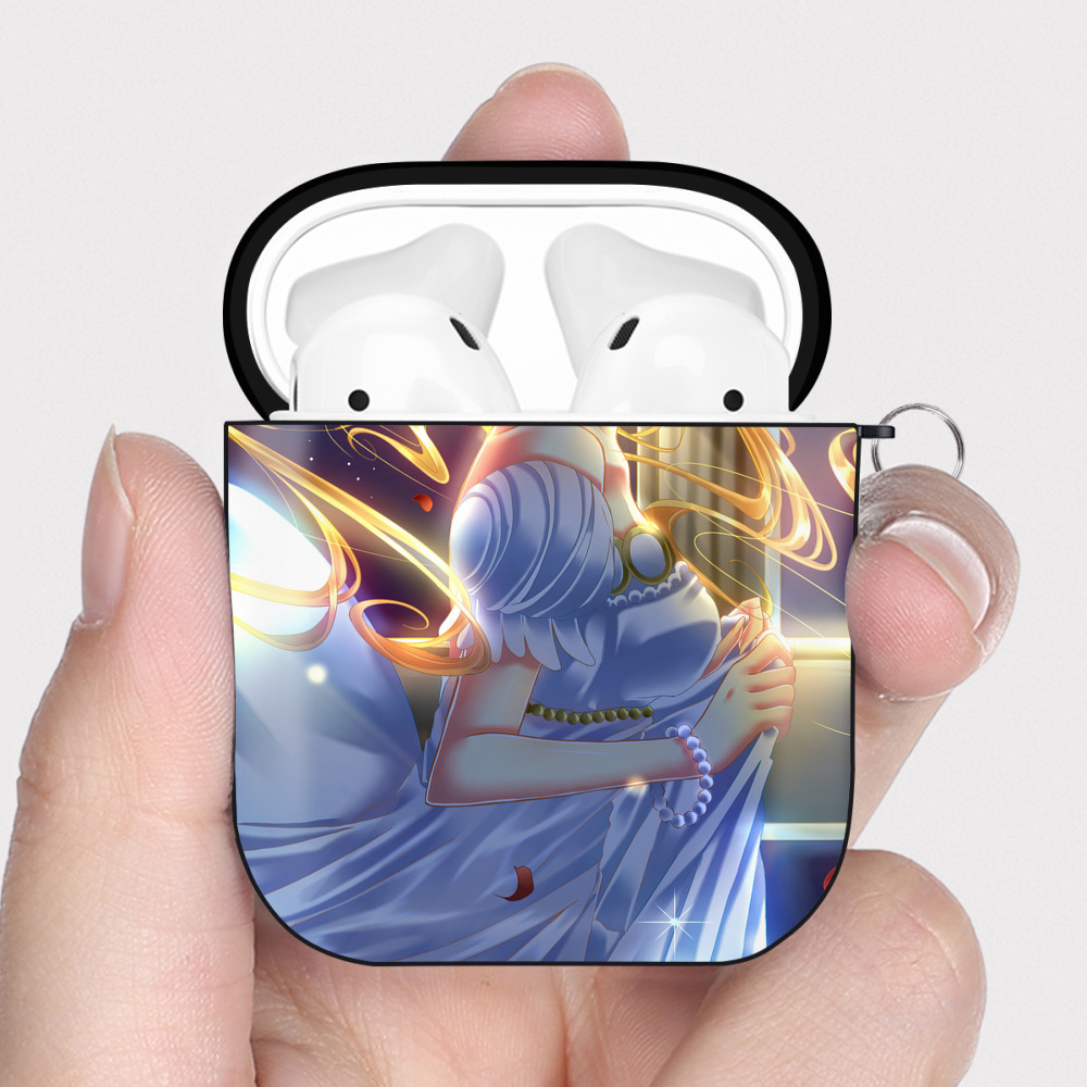 （画像用） 美少女戦士セーラームーン Sailor Moon AirPods 第2世代保護ケース ハードシェル ブラック 耐衝撃・防指紋・カラビナ付き