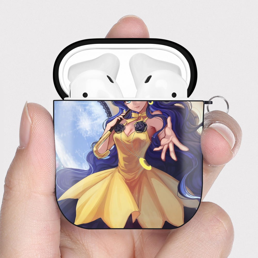 （画像用） 美少女戦士セーラームーン Sailor Moon AirPods 第2世代保護ケース ハードシェル ブラック 耐衝撃・防指紋・カラビナ付き