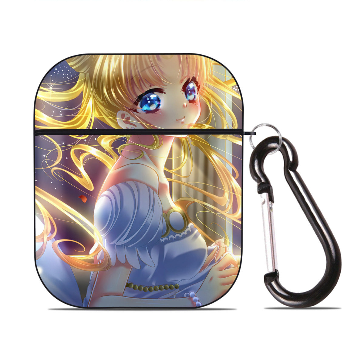 （画像用） 美少女戦士セーラームーン Sailor Moon AirPods 第2世代保護ケース ハードシェル ブラック 耐衝撃・防指紋・カラビナ付き