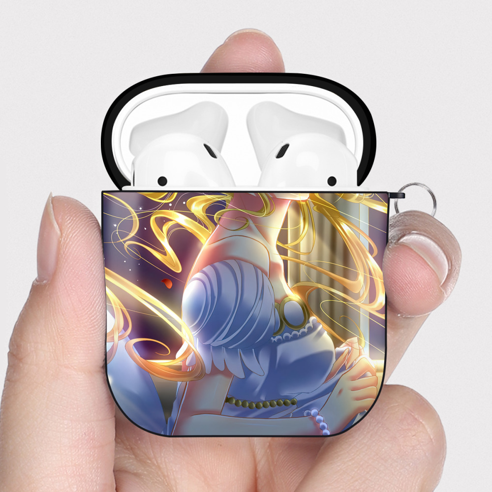 （画像用） 美少女戦士セーラームーン Sailor Moon AirPods 第2世代保護ケース ハードシェル ブラック 耐衝撃・防指紋・カラビナ付き
