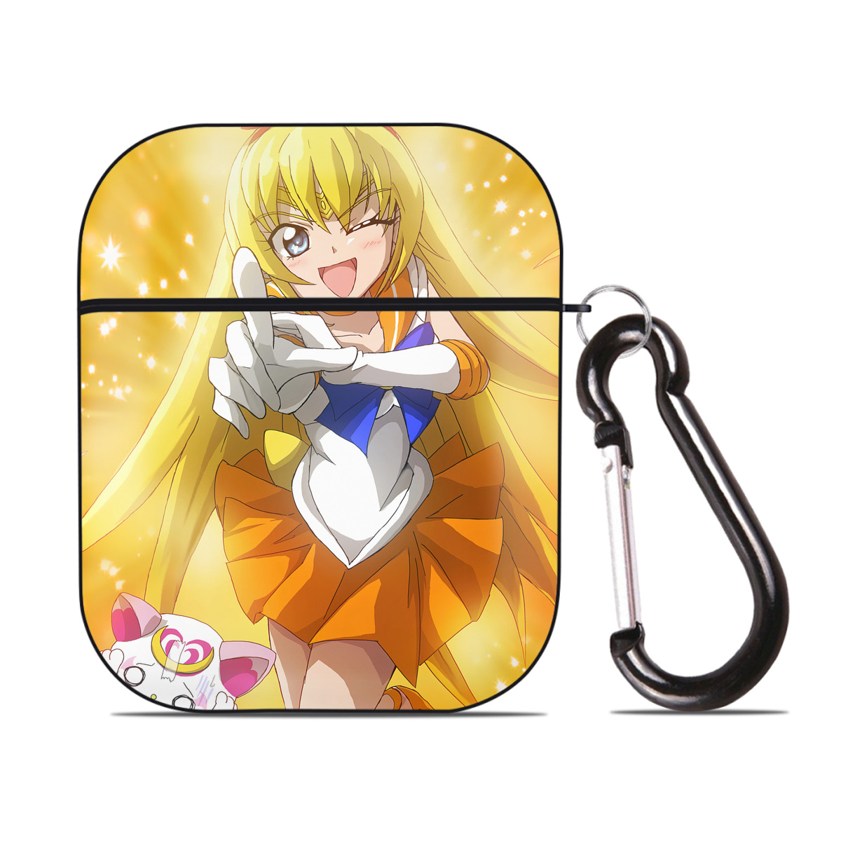 （画像用） 美少女戦士セーラームーン Sailor Moon AirPods 第2世代保護ケース ハードシェル ブラック 耐衝撃・防指紋・カラビナ付き