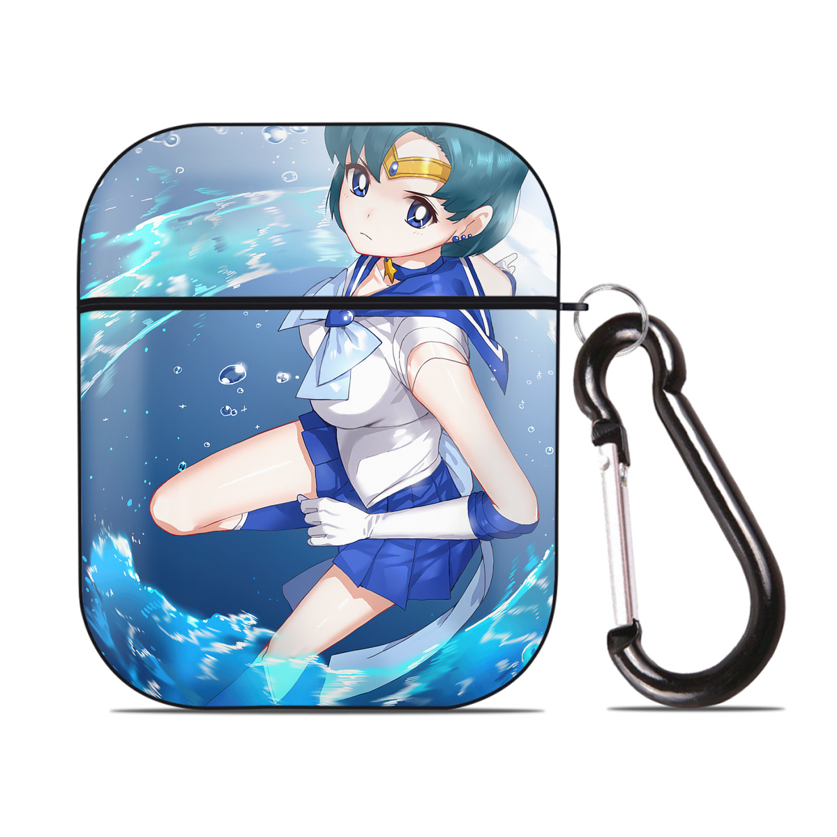 （画像用） 美少女戦士セーラームーン Sailor Moon AirPods 第2世代保護ケース ハードシェル ブラック 耐衝撃・防指紋・カラビナ付き