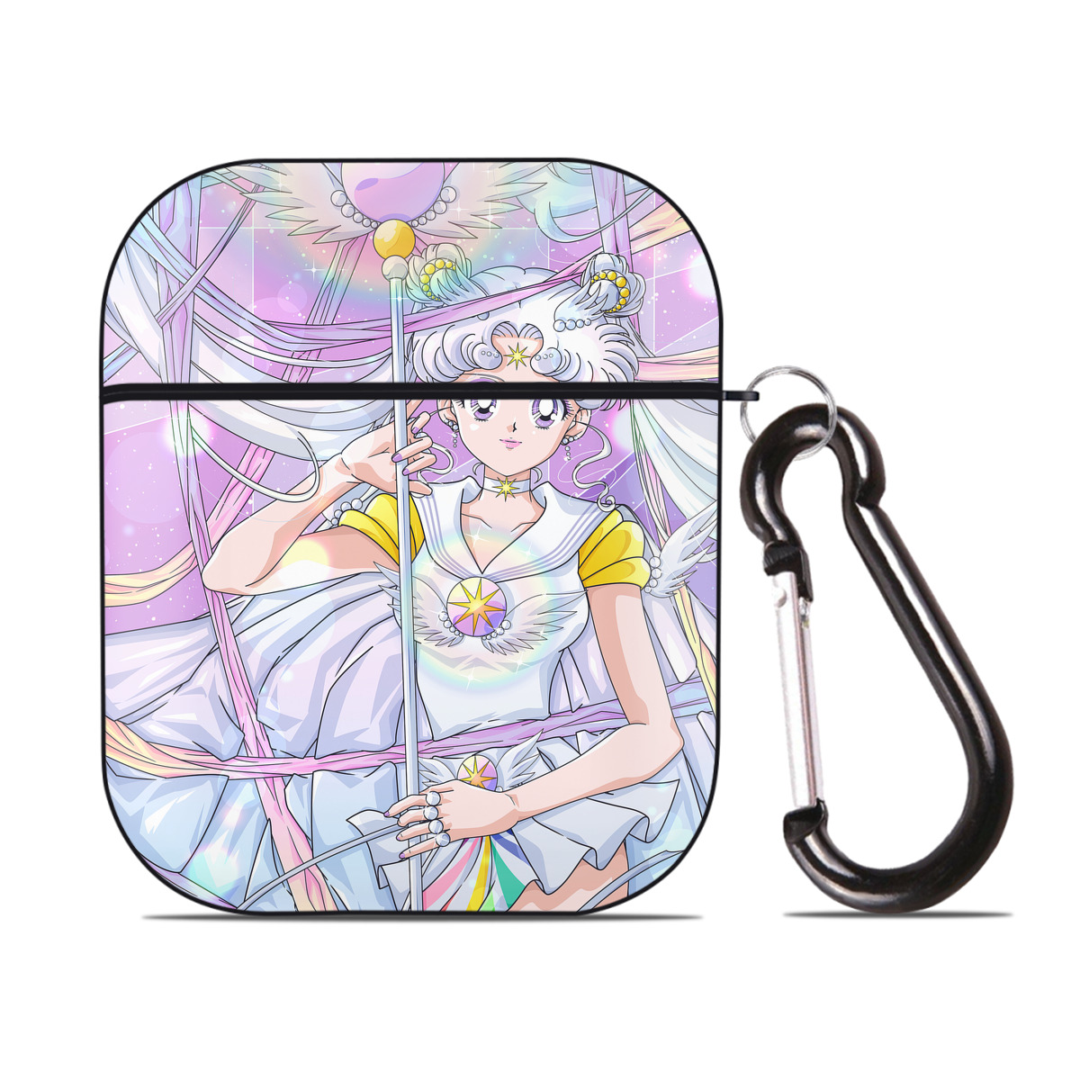 （画像用） 美少女戦士セーラームーン Sailor Moon AirPods 第2世代保護ケース ハードシェル ブラック 耐衝撃・防指紋・カラビナ付き
