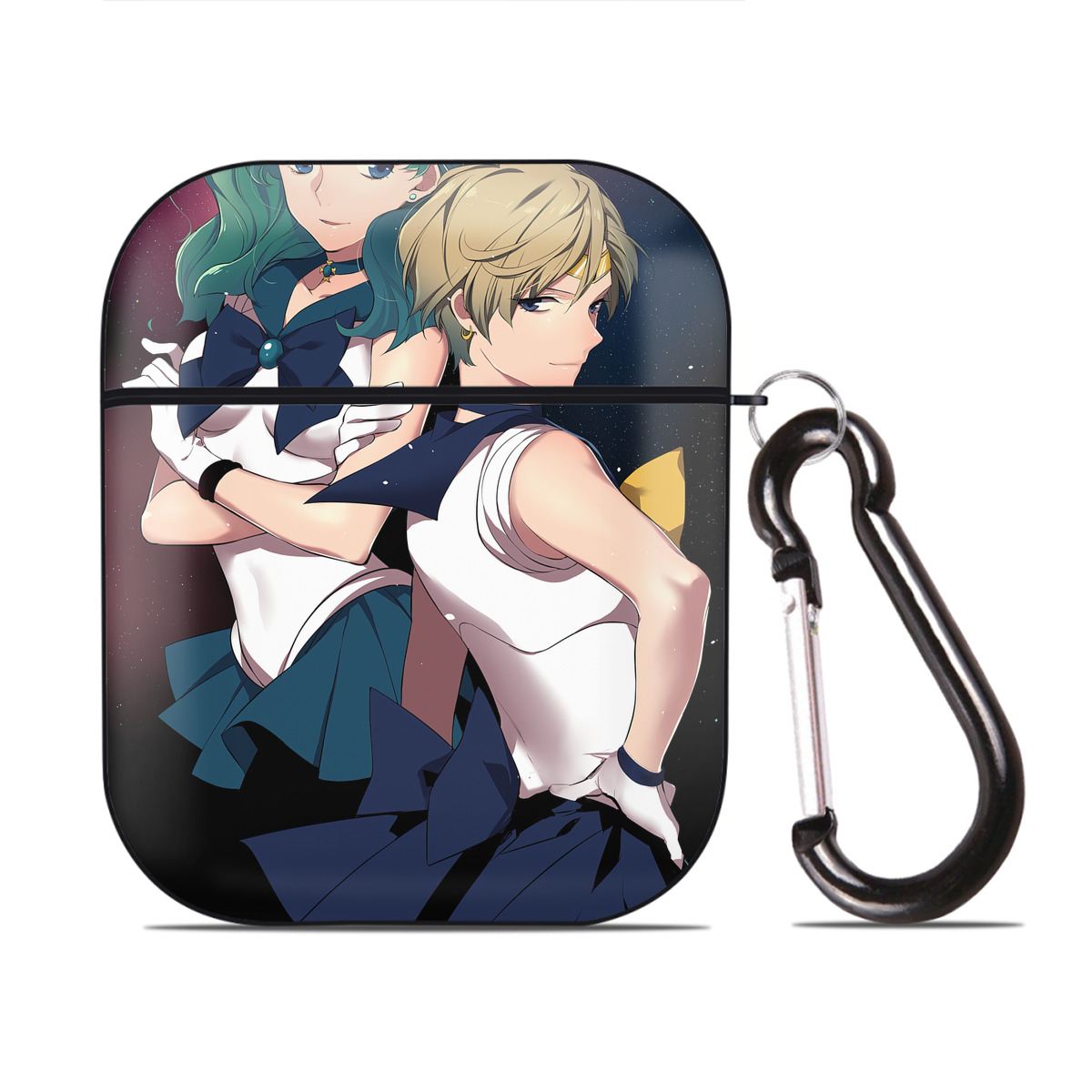 （画像用） 美少女戦士セーラームーン Sailor Moon AirPods 第2世代保護ケース ハードシェル ブラック 耐衝撃・防指紋・カラビナ付き
