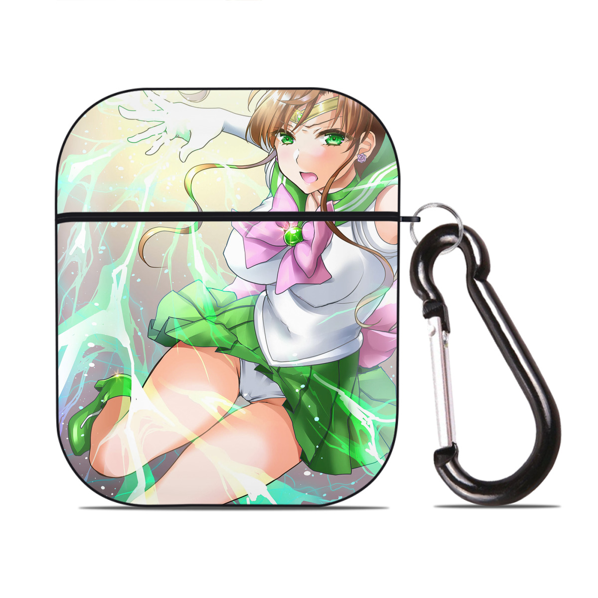 （画像用） 美少女戦士セーラームーン Sailor Moon AirPods 第2世代保護ケース ハードシェル ブラック 耐衝撃・防指紋・カラビナ付き