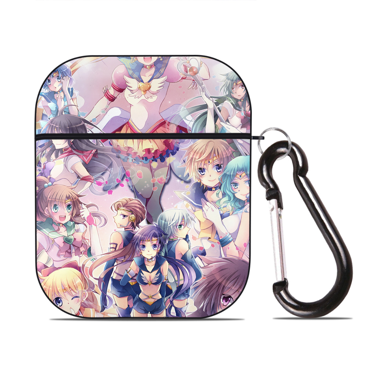 （画像用） 美少女戦士セーラームーン Sailor Moon AirPods 第2世代保護ケース ハードシェル ブラック 耐衝撃・防指紋・カラビナ付き