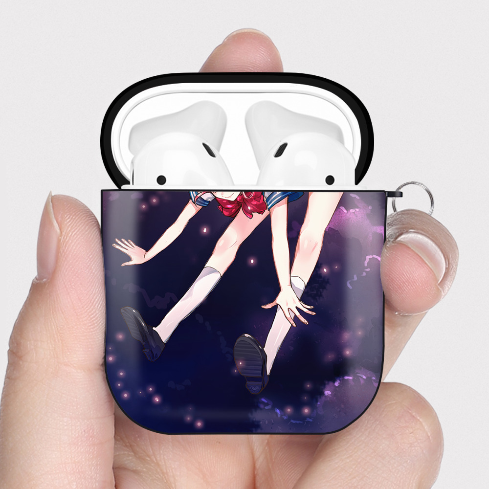 （画像用） 美少女戦士セーラームーン Sailor Moon AirPods 第2世代保護ケース ハードシェル ブラック 耐衝撃・防指紋・カラビナ付き