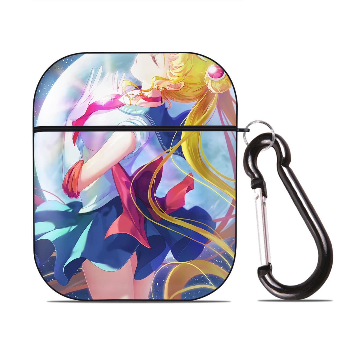 （画像用） 美少女戦士セーラームーン Sailor Moon AirPods 第2世代保護ケース ハードシェル ブラック 耐衝撃・防指紋・カラビナ付き