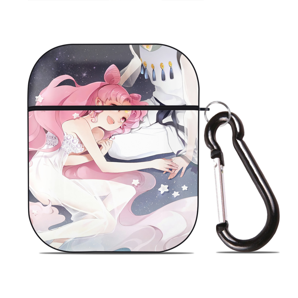 （画像用） 美少女戦士セーラームーン Sailor Moon AirPods 第2世代保護ケース ハードシェル ブラック 耐衝撃・防指紋・カラビナ付き