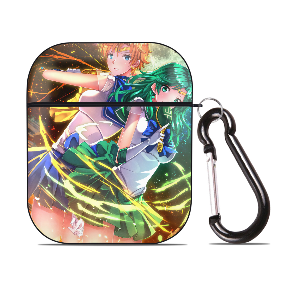（画像用） 美少女戦士セーラームーン Sailor Moon AirPods 第2世代保護ケース ハードシェル ブラック 耐衝撃・防指紋・カラビナ付き