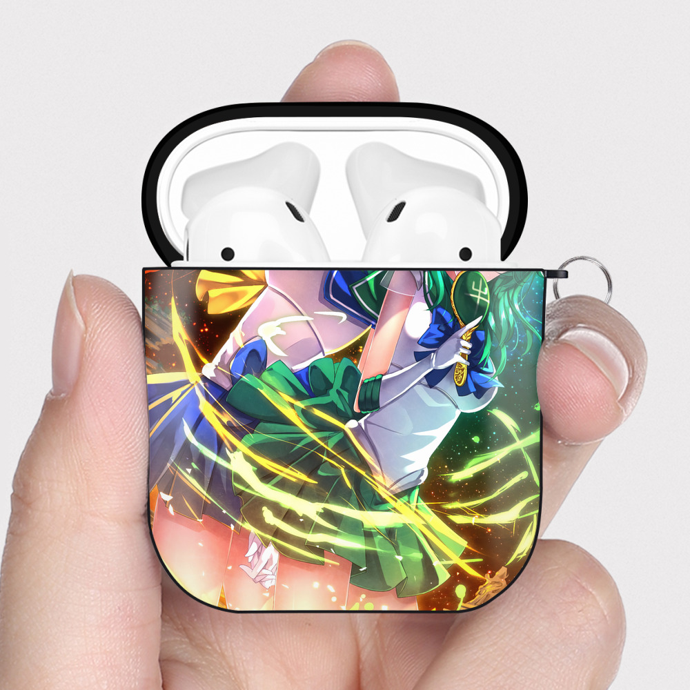 （画像用） 美少女戦士セーラームーン Sailor Moon AirPods 第2世代保護ケース ハードシェル ブラック 耐衝撃・防指紋・カラビナ付き