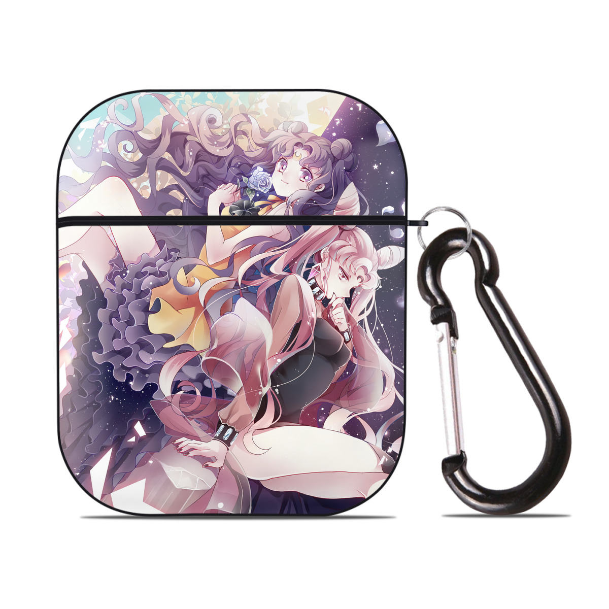 （画像用） 美少女戦士セーラームーン Sailor Moon AirPods 第2世代保護ケース ハードシェル ブラック 耐衝撃・防指紋・カラビナ付き