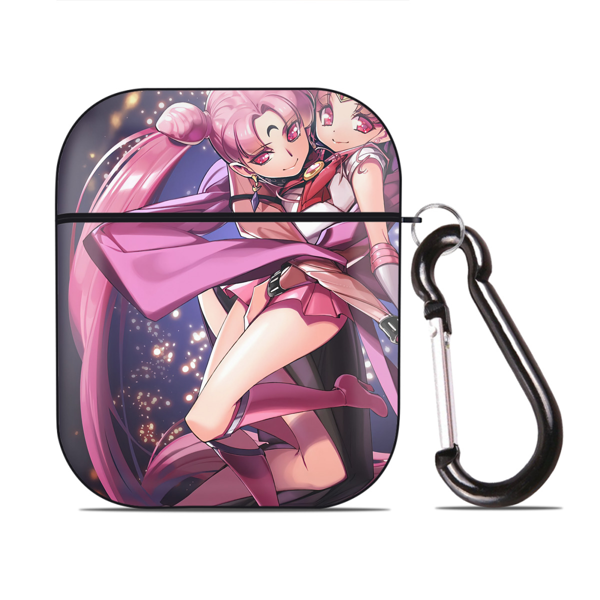 （画像用） 美少女戦士セーラームーン Sailor Moon AirPods 第2世代保護ケース ハードシェル ブラック 耐衝撃・防指紋・カラビナ付き