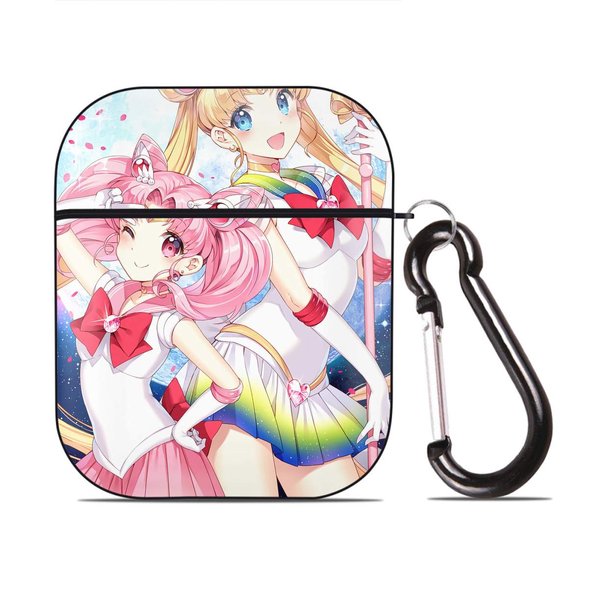 （画像用） 美少女戦士セーラームーン Sailor Moon AirPods 第2世代保護ケース ハードシェル ブラック 耐衝撃・防指紋・カラビナ付き
