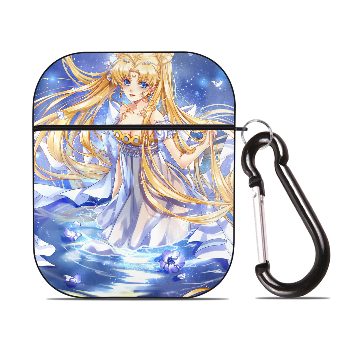 （画像用） 美少女戦士セーラームーン Sailor Moon AirPods 第2世代保護ケース ハードシェル ブラック 耐衝撃・防指紋・カラビナ付き