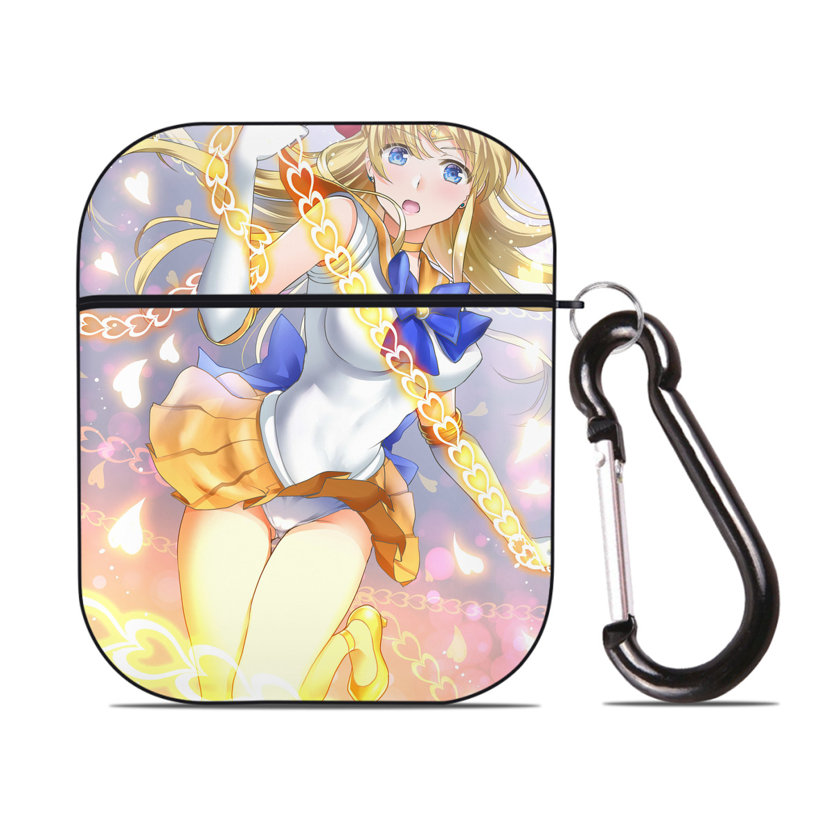 （画像用） 美少女戦士セーラームーン Sailor Moon AirPods 第2世代保護ケース ハードシェル ブラック 耐衝撃・防指紋・カラビナ付き