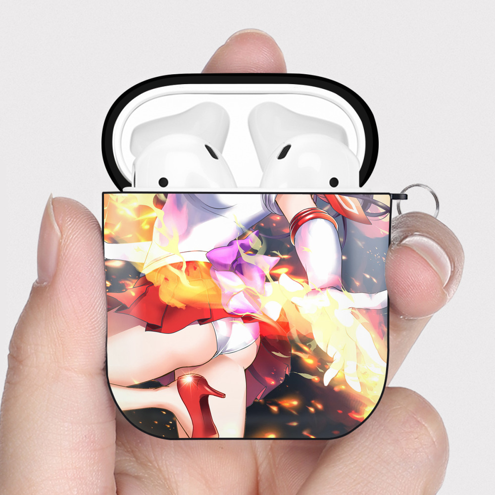 （画像用） 美少女戦士セーラームーン Sailor Moon AirPods 第2世代保護ケース ハードシェル ブラック 耐衝撃・防指紋・カラビナ付き