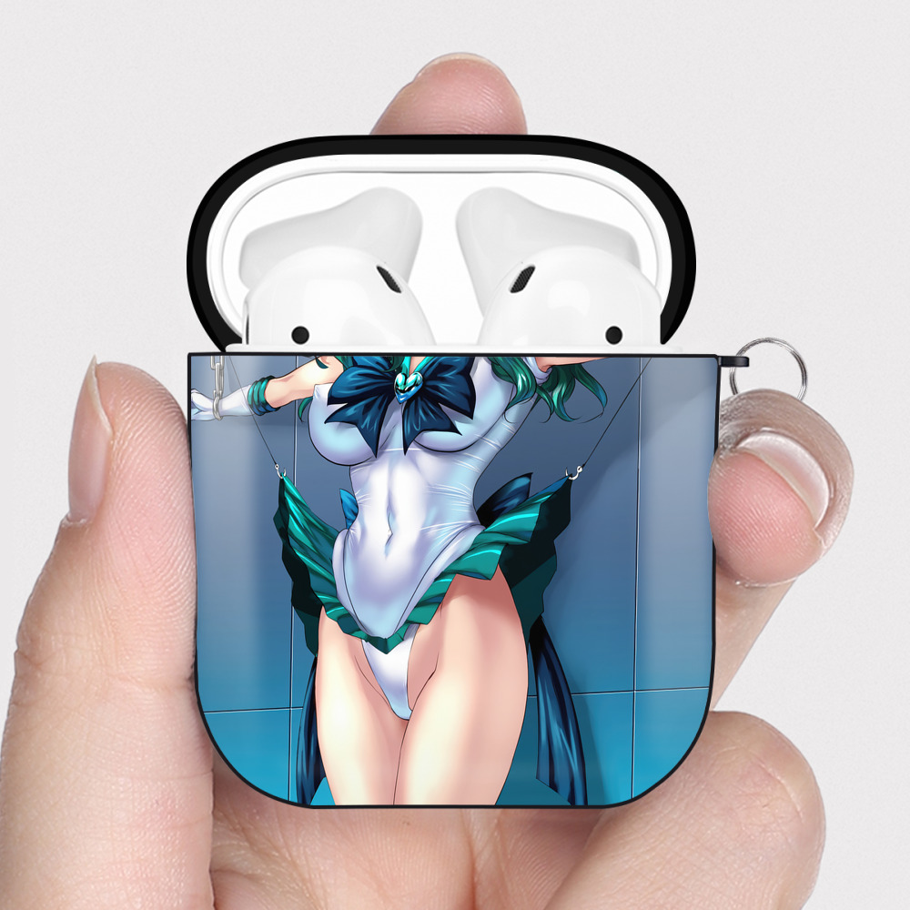 （画像用） 美少女戦士セーラームーン Sailor Moon AirPods 第2世代保護ケース ハードシェル ブラック 耐衝撃・防指紋・カラビナ付き