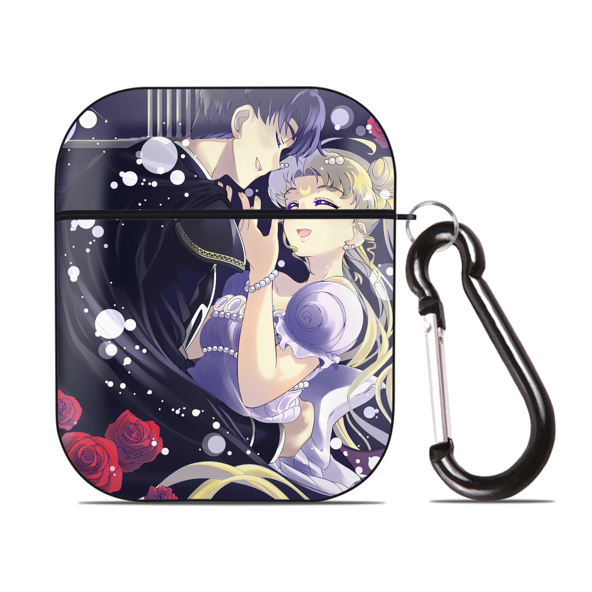 （画像用） 美少女戦士セーラームーン Sailor Moon AirPods 第2世代保護ケース ハードシェル ブラック 耐衝撃・防指紋・カラビナ付き