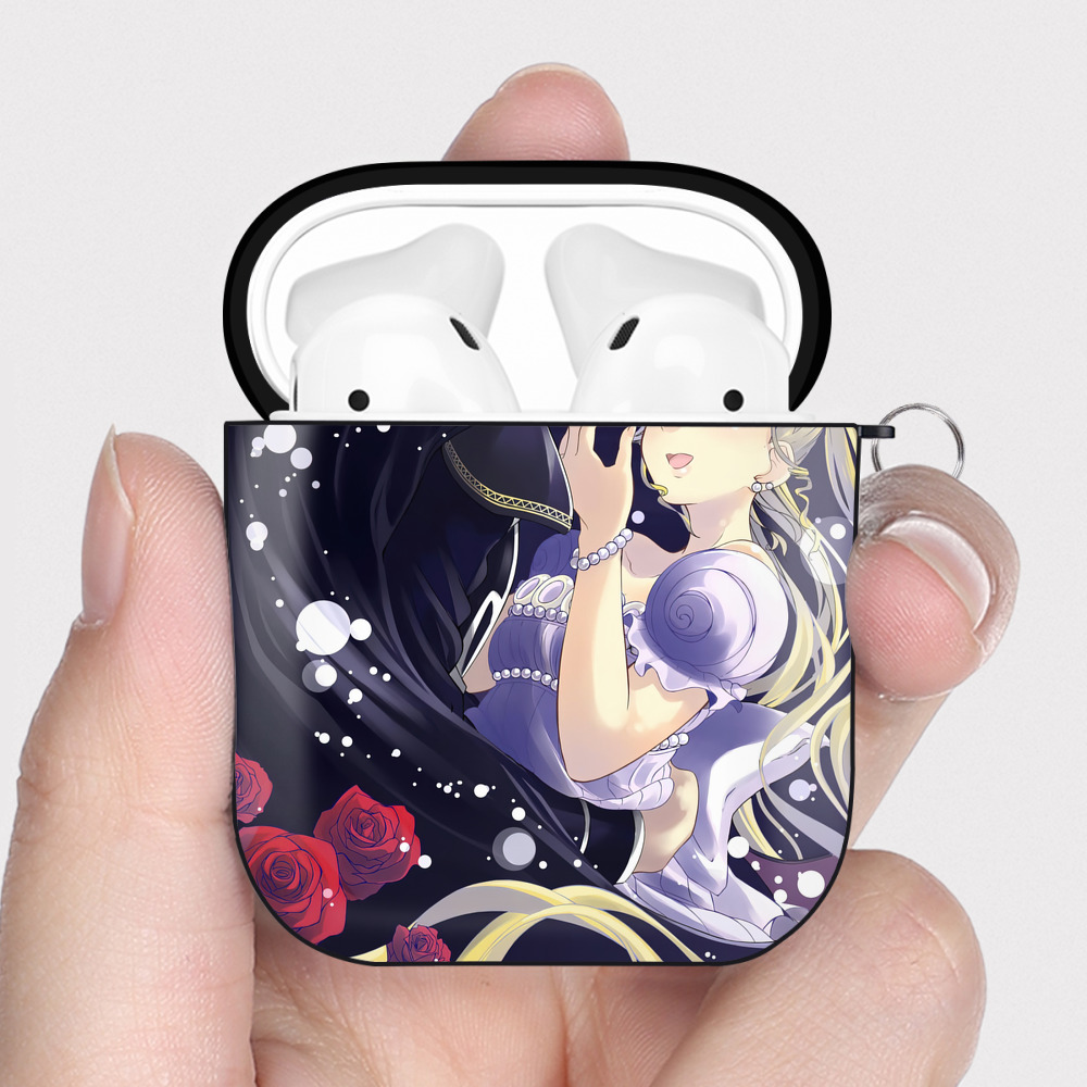 （画像用） 美少女戦士セーラームーン Sailor Moon AirPods 第2世代保護ケース ハードシェル ブラック 耐衝撃・防指紋・カラビナ付き