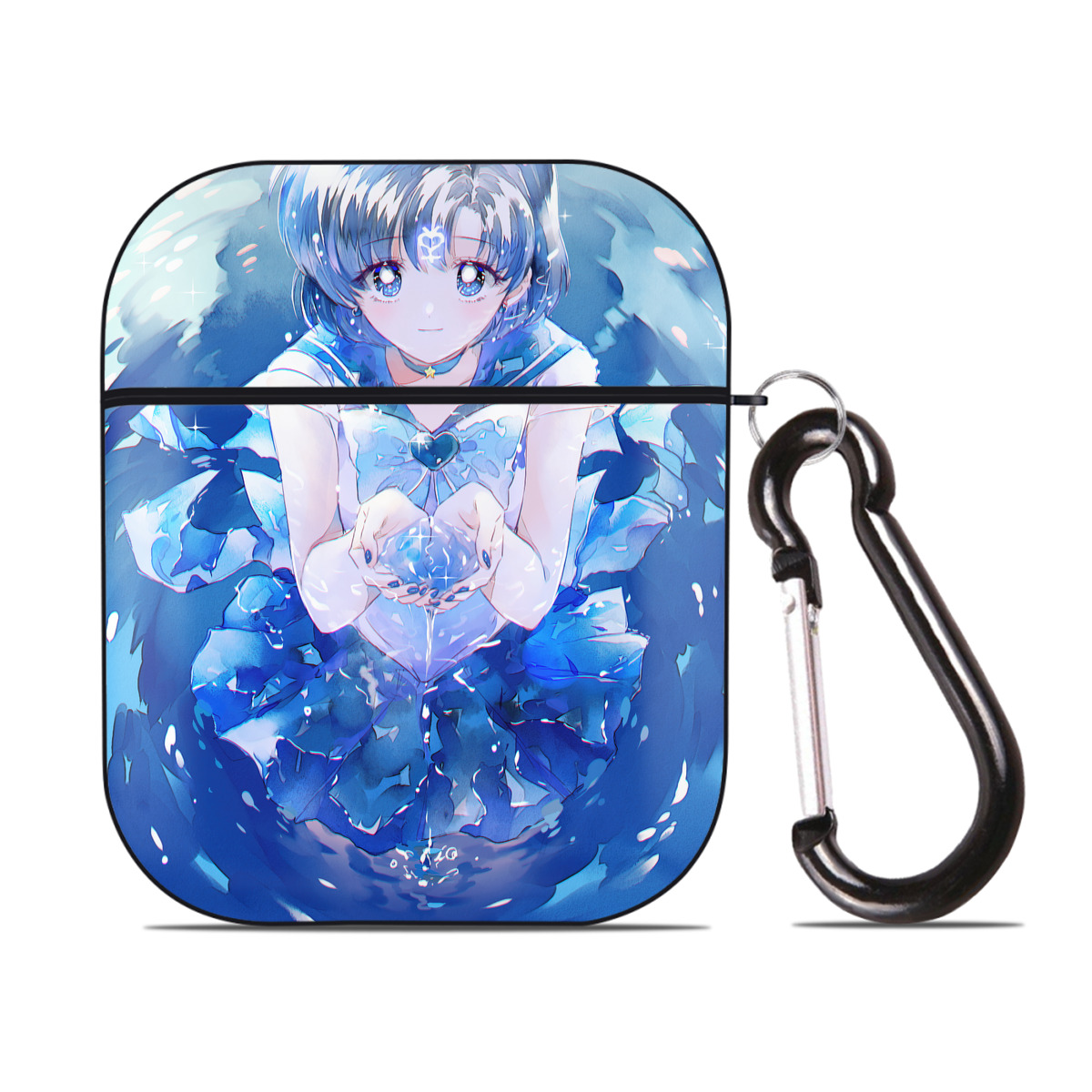 （画像用） 美少女戦士セーラームーン Sailor Moon AirPods 第2世代保護ケース ハードシェル ブラック 耐衝撃・防指紋・カラビナ付き