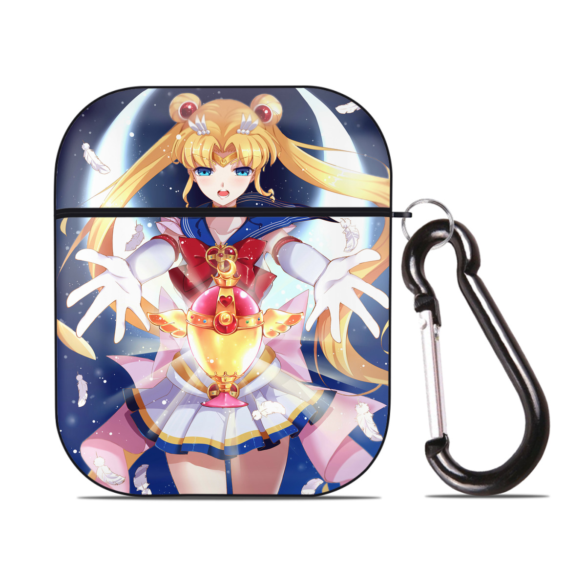 （画像用） 美少女戦士セーラームーン Sailor Moon AirPods 第2世代保護ケース ハードシェル ブラック 耐衝撃・防指紋・カラビナ付き