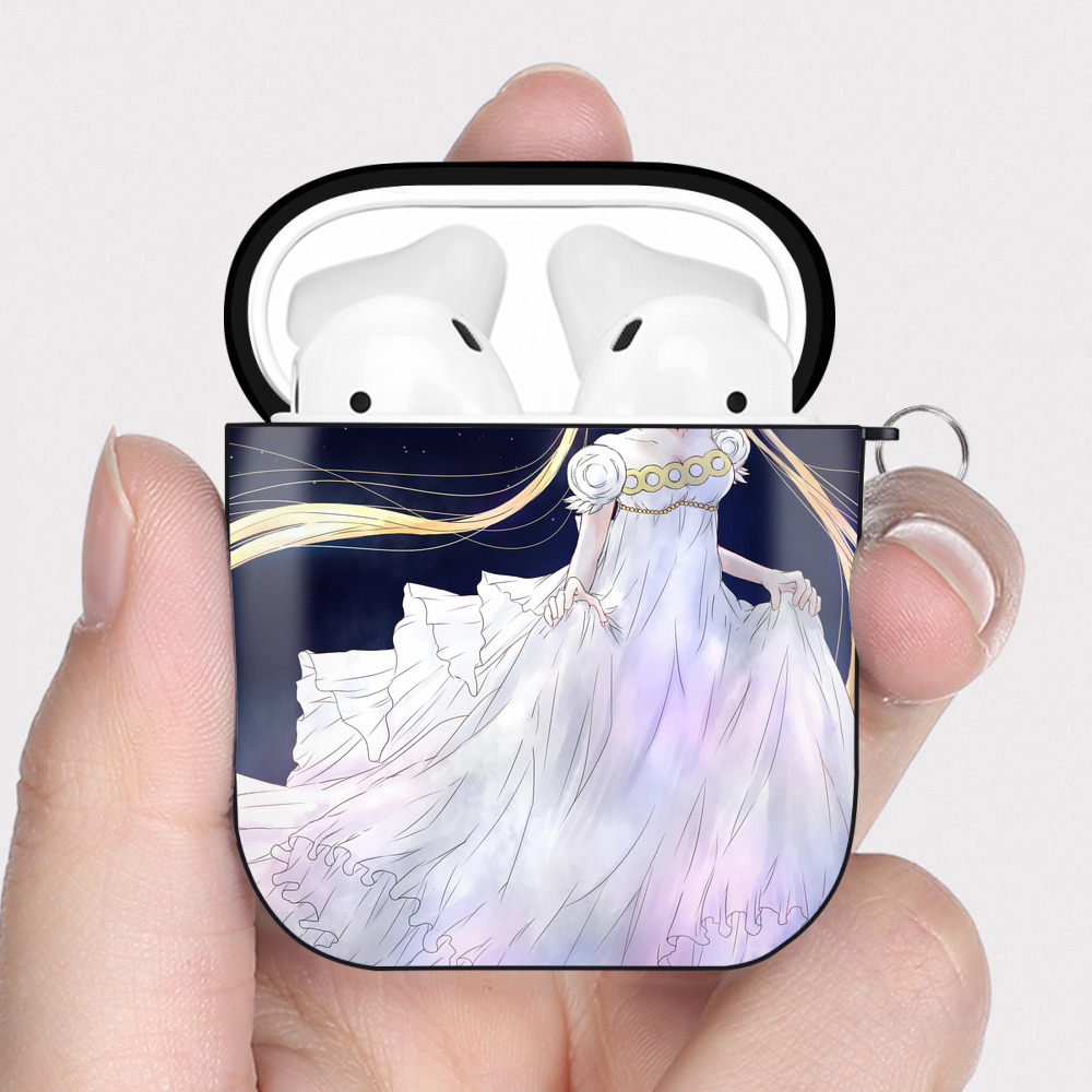 （画像用） 美少女戦士セーラームーン Sailor Moon AirPods 第2世代保護ケース ハードシェル ブラック 耐衝撃・防指紋・カラビナ付き