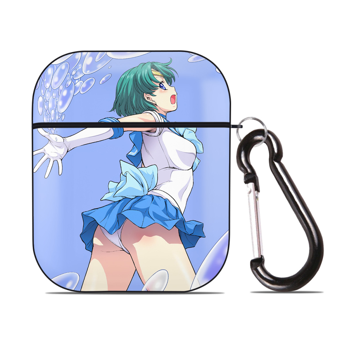 （画像用） 美少女戦士セーラームーン Sailor Moon AirPods 第2世代保護ケース ハードシェル ブラック 耐衝撃・防指紋・カラビナ付き