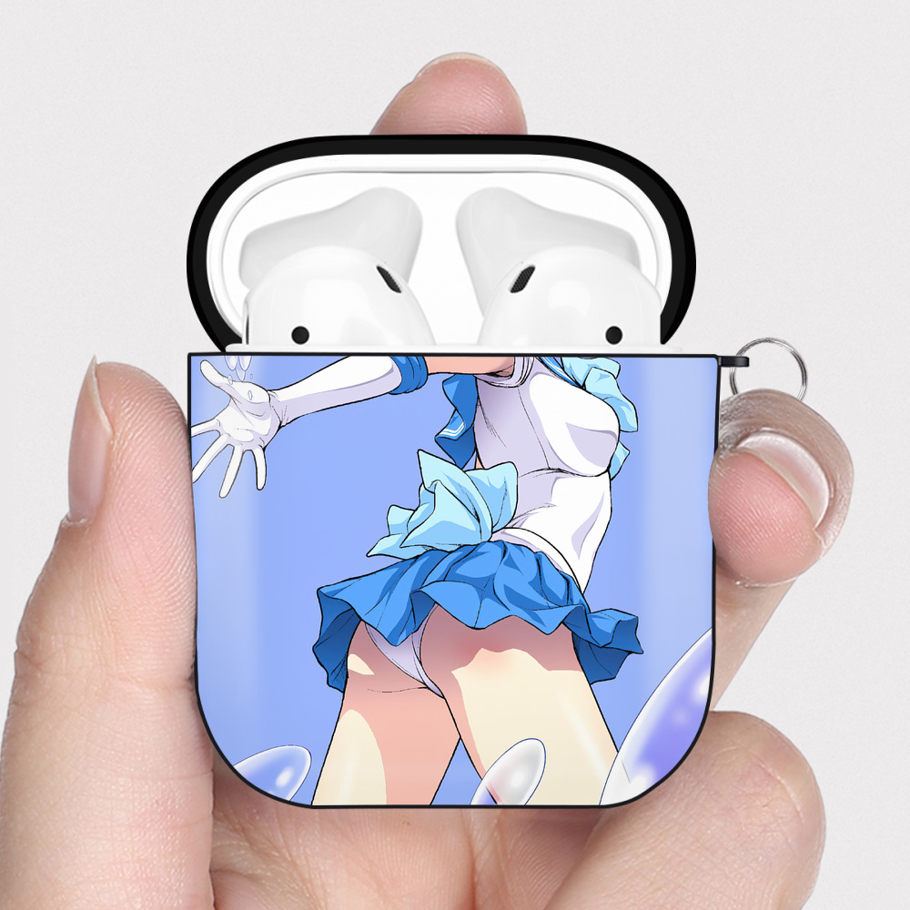 （画像用） 美少女戦士セーラームーン Sailor Moon AirPods 第2世代保護ケース ハードシェル ブラック 耐衝撃・防指紋・カラビナ付き