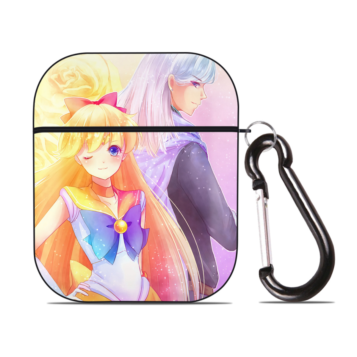 （画像用） 美少女戦士セーラームーン Sailor Moon AirPods 第2世代保護ケース ハードシェル ブラック 耐衝撃・防指紋・カラビナ付き